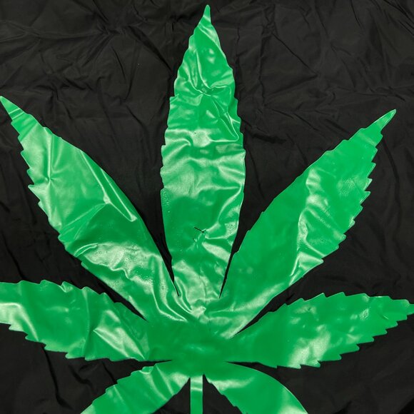 AWGE A$AP Rocky 420 Black Satin Coach Jacket Snap Medium ASAP MOB Marijuana USA - Picture 10 of 16